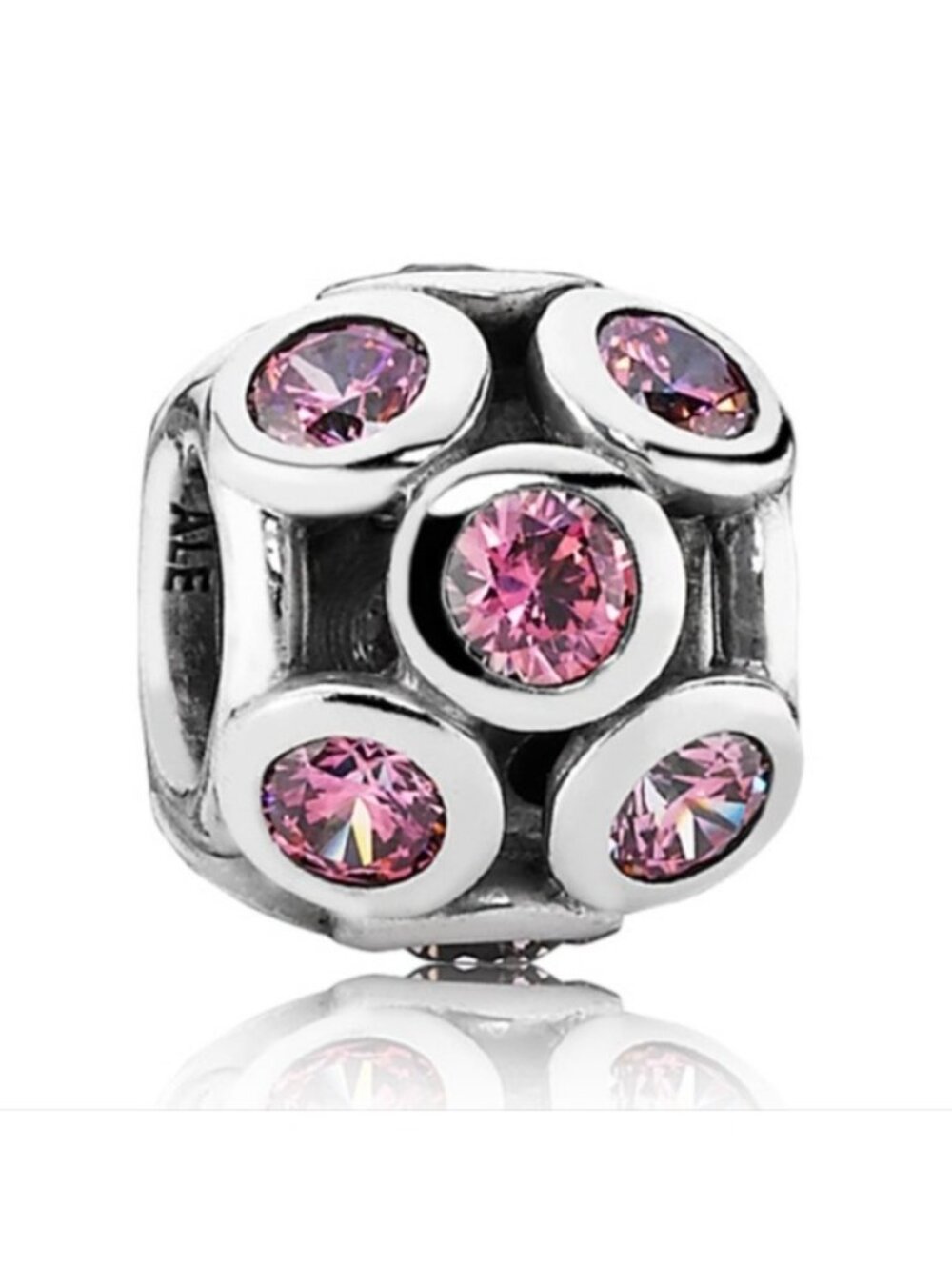 Pandora Sterling Silver Whimsical Lights Charm with Salmon Zirconia - 791153czs